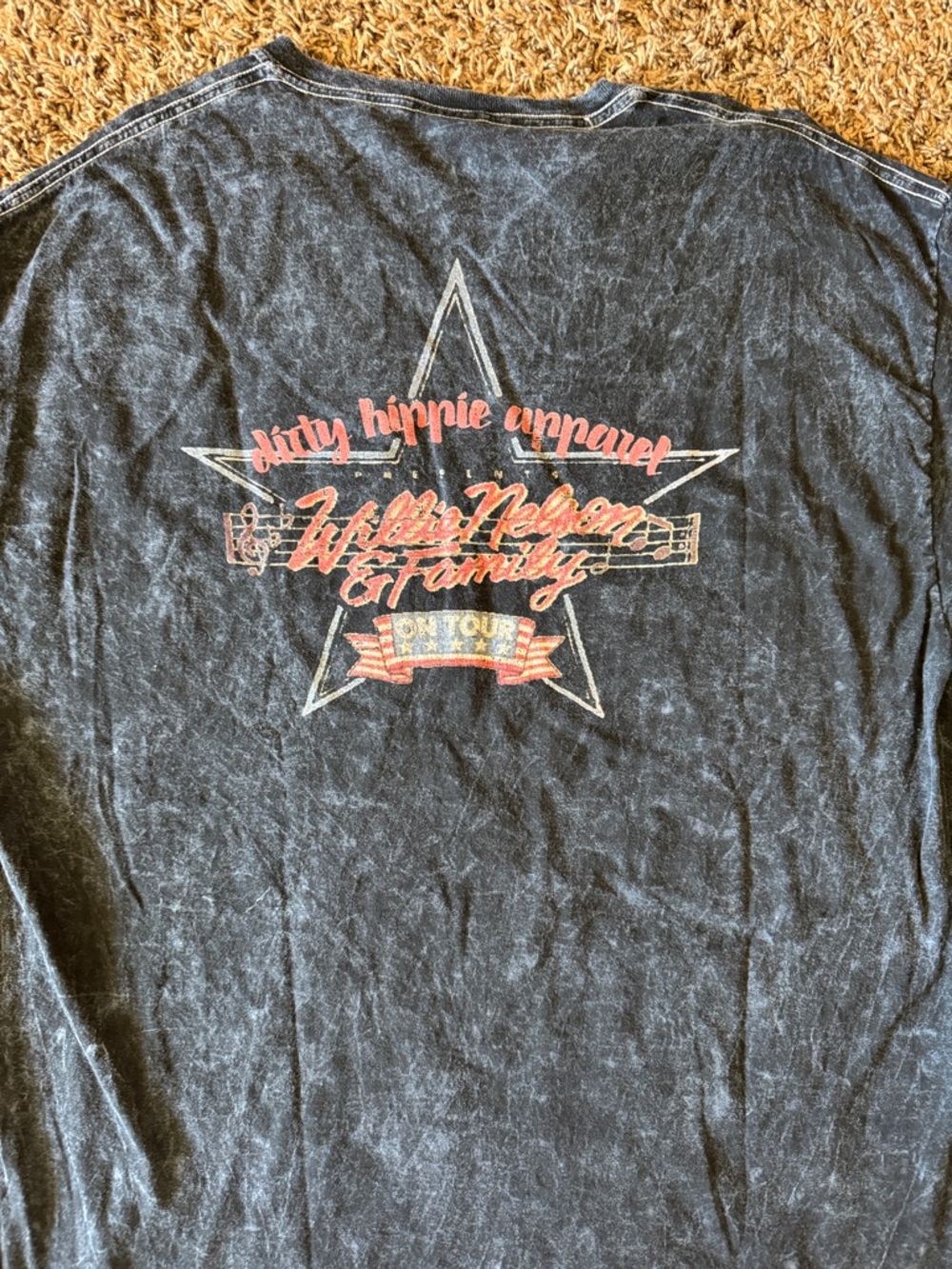 Willie Nelson Short Sleeve Graphic Tee - Black Mineral Wash - Picture 3 of 3